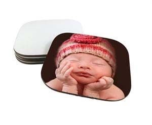 Hardboard Sublimation Drink Coasters - Rounded Corners - 4" x 4" - 40/Pack