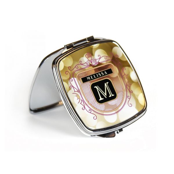 Silver Square Compact Makeup Mirror for Sublimation Printing