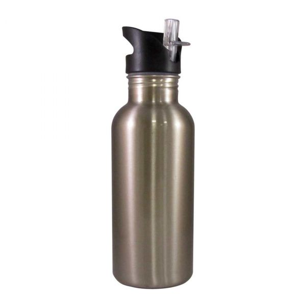 Stainless Steel Straw Top Water Bottle - 600ml - 60/case