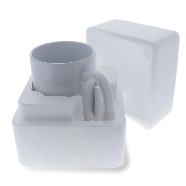 Gift mug foam carrier for 11oz and 15 oz mugs.  Great for sublimation blanks, mugs and gifts.
