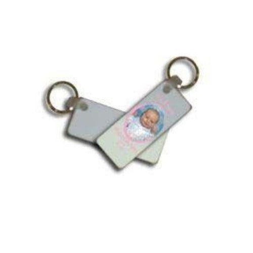 Rectangle FRP Plastic Two Sided Sublimation Keychain - 1.25" x 3"