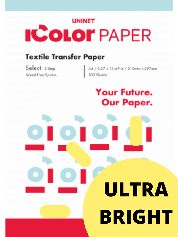 IColor Select Ultra Bright 2 Step Transfer & Adhesive Paper Kit For Light and Dark Textiles - Tabloid XL - 11.8 in x 19 in (300 mm x 483 mm)