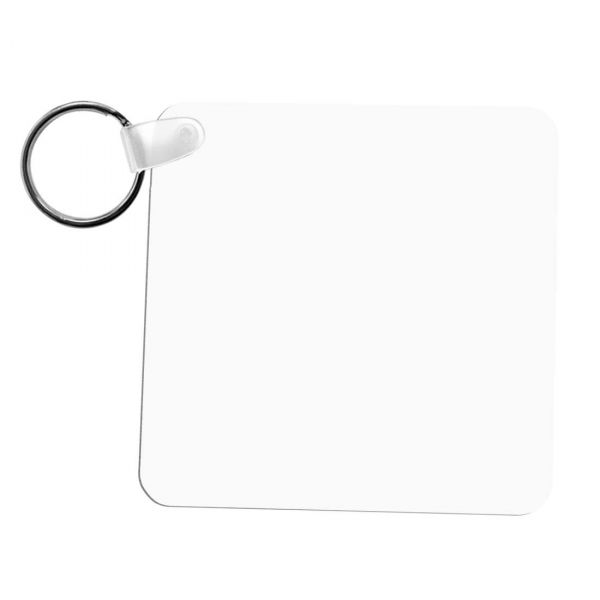 Square FRP Plastic Two Sided Sublimation Keychain - 2.25" x 2.25"